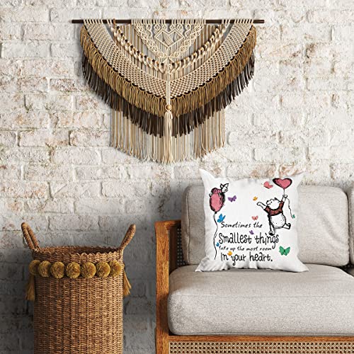 Friendship Quote Throw Pillow Cover, Cotton Linen Cushion Case, 18x18 Brown