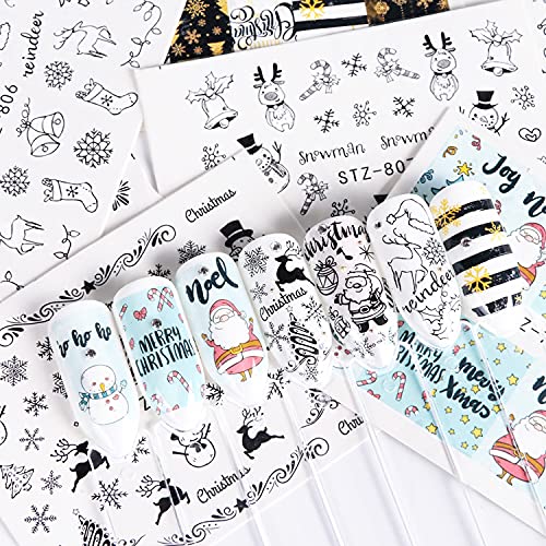 Christmas Nail Art Decals - 30 Sheets Holographic Water Transfer Stickers