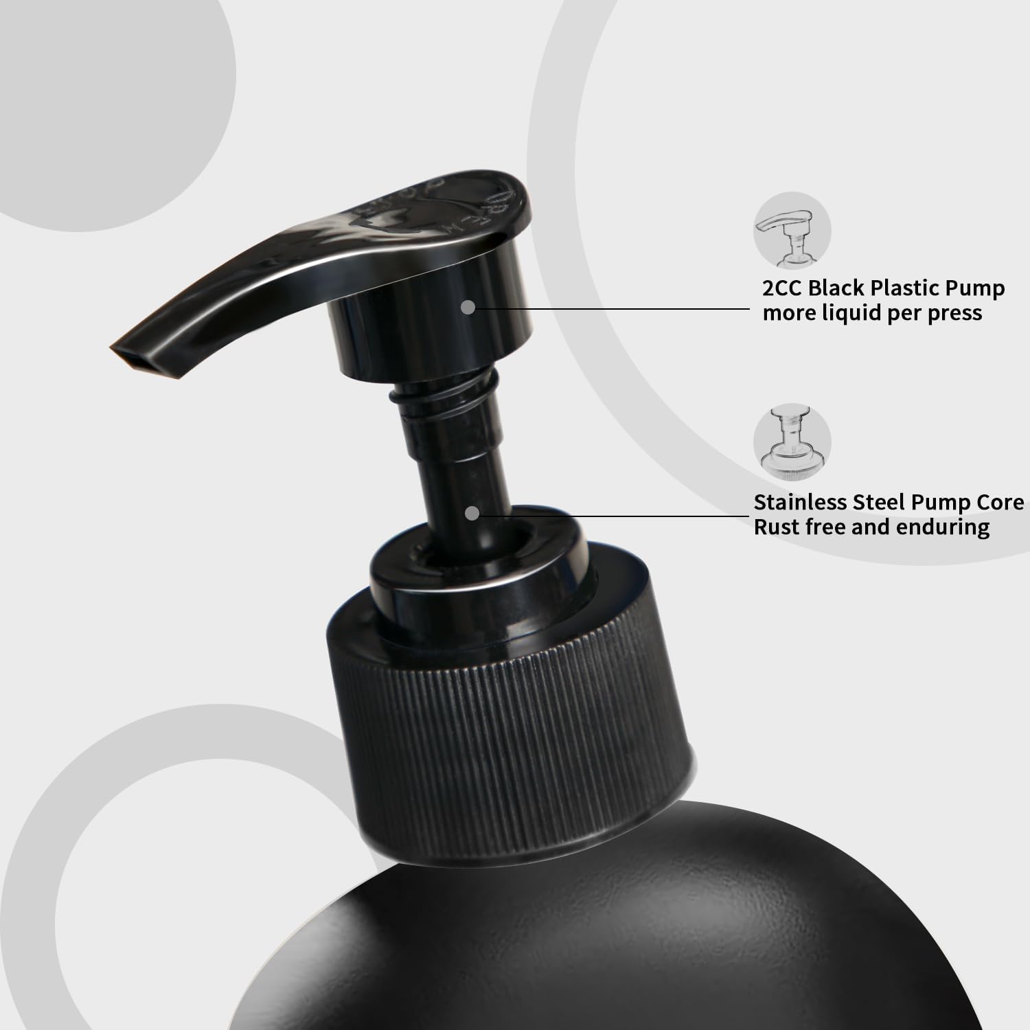 MOMEEMO Matte Black Soap Dispenser Set - Stylish Lotion & Hand Soap Dispenser for Farmhouse Bathroom Decor