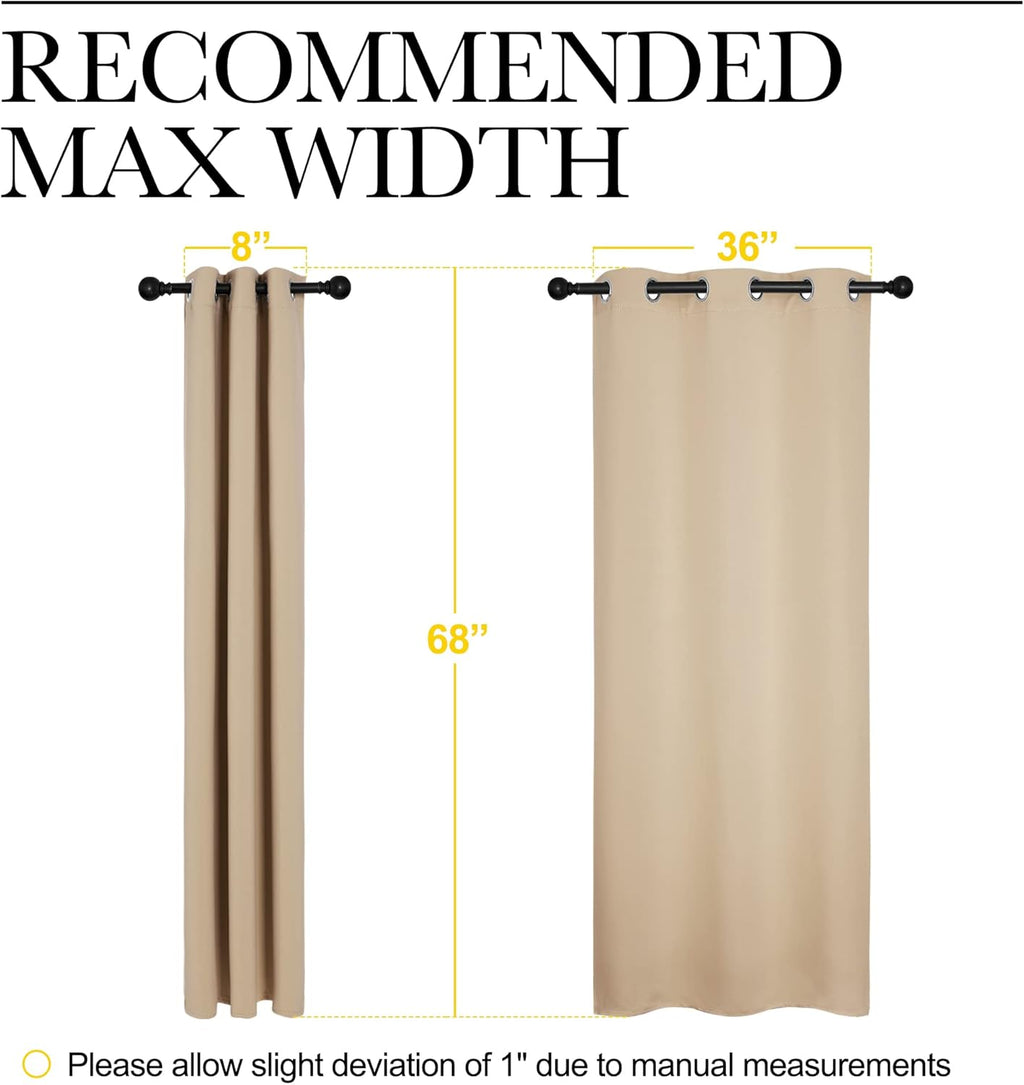NICETOWN Room Darkening Curtain Panels - Thermal Insulated Grommet Drapes, Biscotti Beige, 2 Panels (W42 x L68)