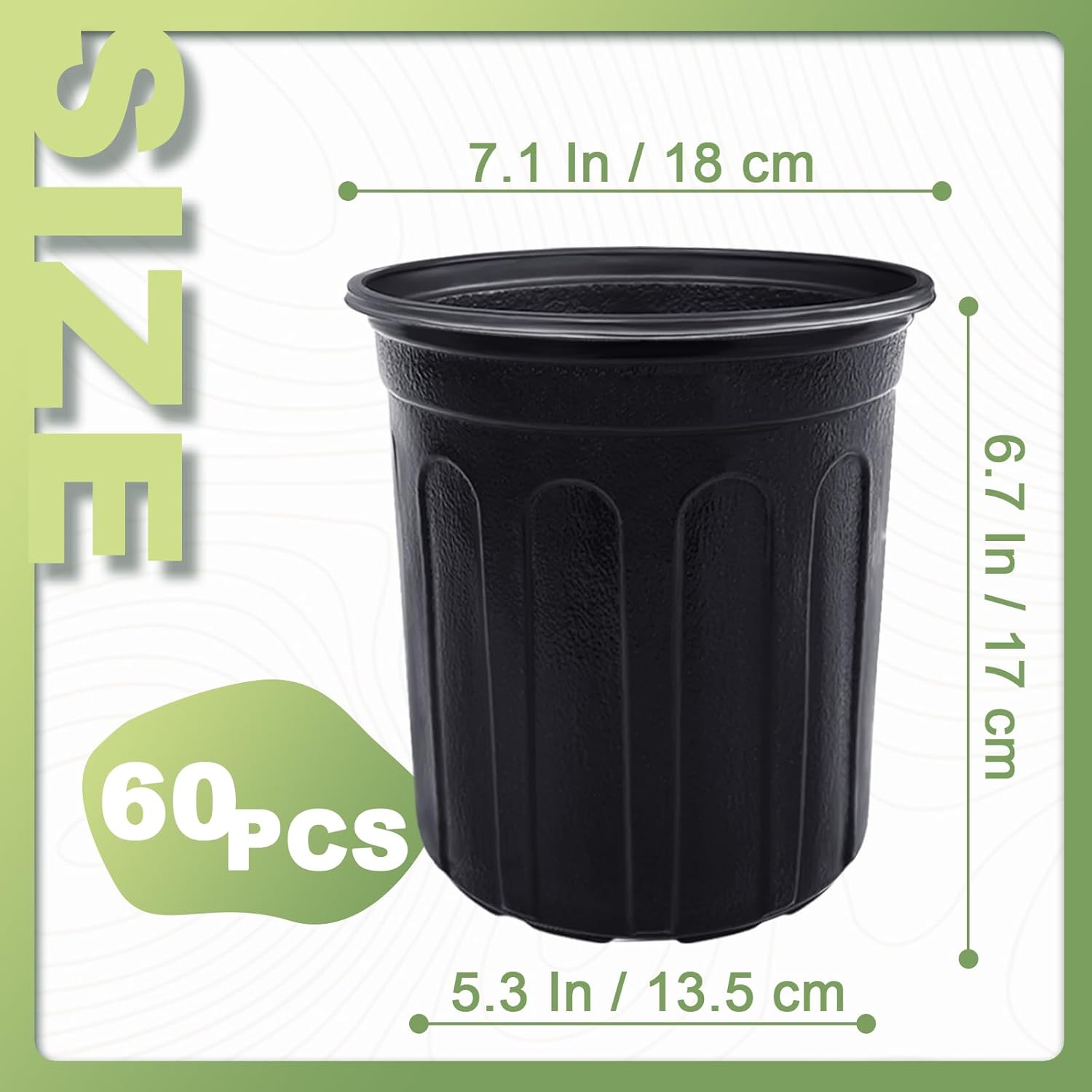 Anyumocz 60 Pcs Flexible 1 Gallon Plant Nursery Pots - Thickened Soft Plastic for Succulents & Transplanting | Black