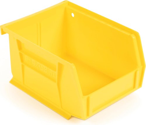 Hudson Exchange Plastic Stackable Storage Bin - Versatile Hanging Container, 5.5" x 4" x 3", Yellow