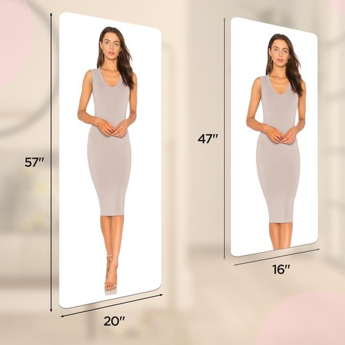 iCAGY Acrylic Self Adhesive Mirror Sheet for Wall, Plastic Non Glass Sticky Kid Safety Mirror Tiles for Wall 20x57 inch 1Pcs