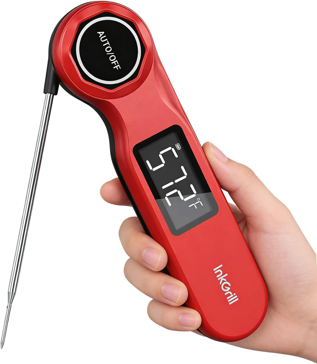 Skiennix Instant Read Meat Thermometer - Rechargeable Digital Food Thermometer with High Precision Sensor | Waterproof, 1.42" Screen