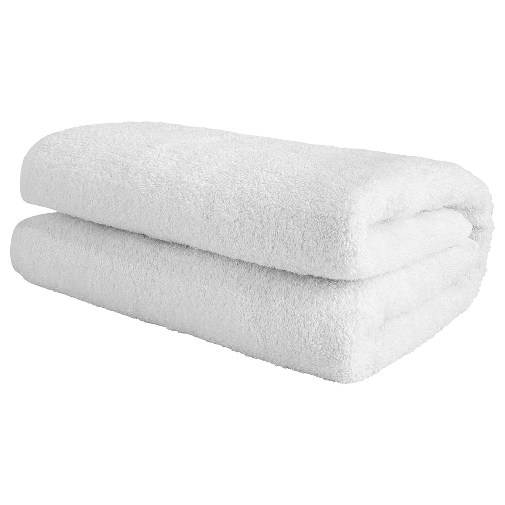 NINE WEST Oversized Luxury Terry Bath Sheet, Soft & Plush 40x80 Inch Extra Large Jumbo Bath Towels, 100% Turkish Cotton (White)