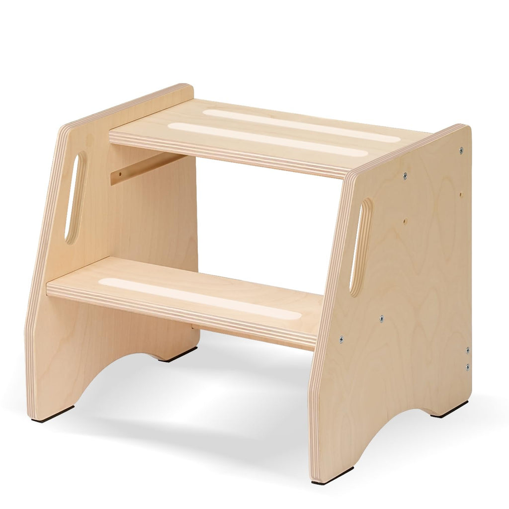 Step Stool for Toddlers & Kids - Wooden Height Adjustable Kids 2 Step Stool with Safe Non-Slip Pads - Potty Training Stool for Bathroom Sink, Bedroom,Kitchen Dual Height Step Stools for Kids(Natural)