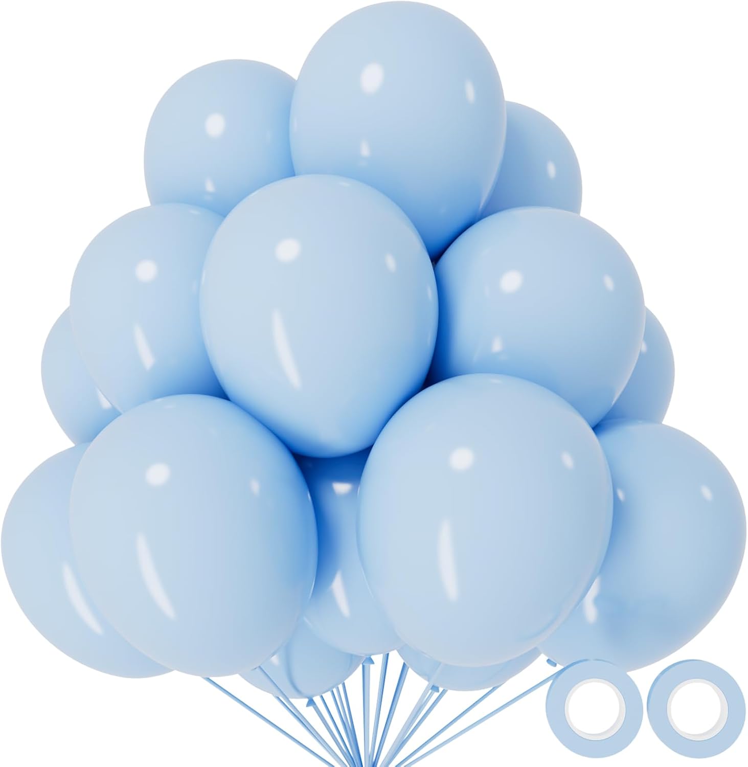 Pastel Blue Latex Balloons by [Brand Name] - 110pcs 12 Inch Balloons for Birthday Party & Baby Shower