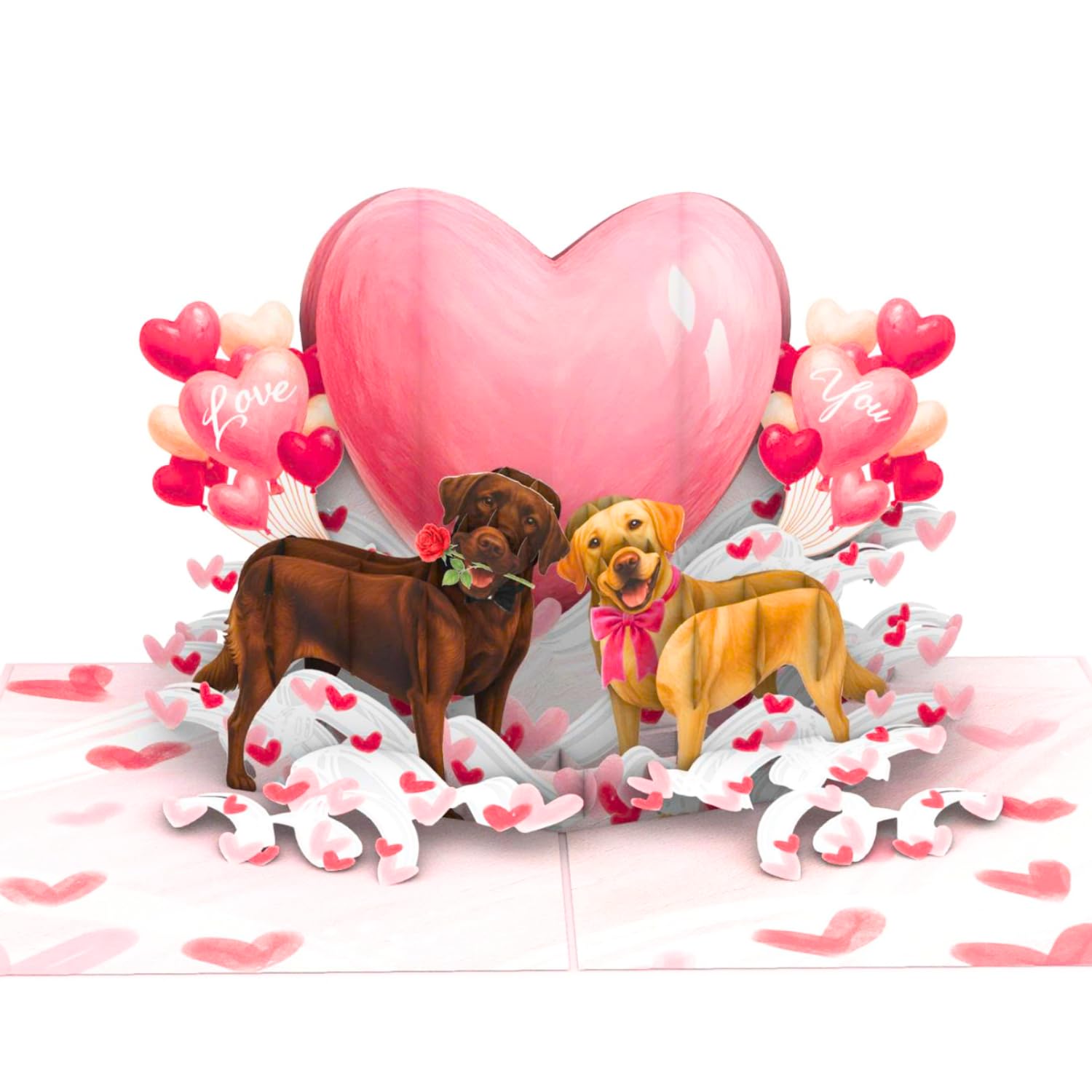 HEARTAGS- Pop Up Valentines Card, 3D Couple Dog Valentines Day Card For Wife, Husband, Him, Her, Girlfriend, Boyfriend, Adults | 6x8 in Romantic Dog Valentine Cards Pop Up With Envelope