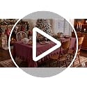 Eternal Beauty Christmas Red Striped Ruffled Tablecloth 60x120 Inches - Rectangle, Holiday Decor