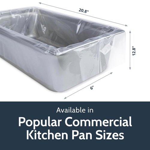 PanSaver Hotel Pan Clear Liners for Easy Clean Up - Disposable Buffet Pan Liners, Ovenable up to 400F - Clear (Hotel Pan X-Deep | 34 x 22 IN)
