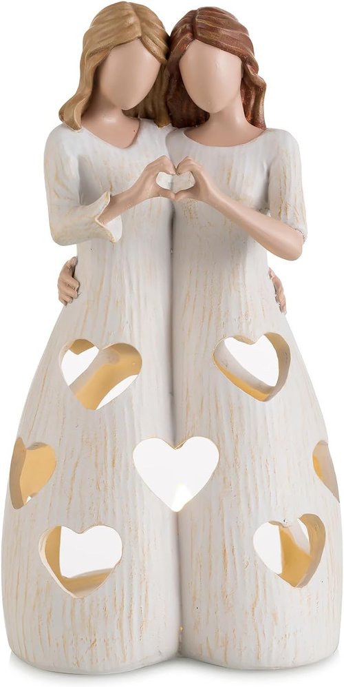 Candeldo Sister Birthday Gifts - Unique Candle Holder Figurine for Women | Meaningful Home Decor