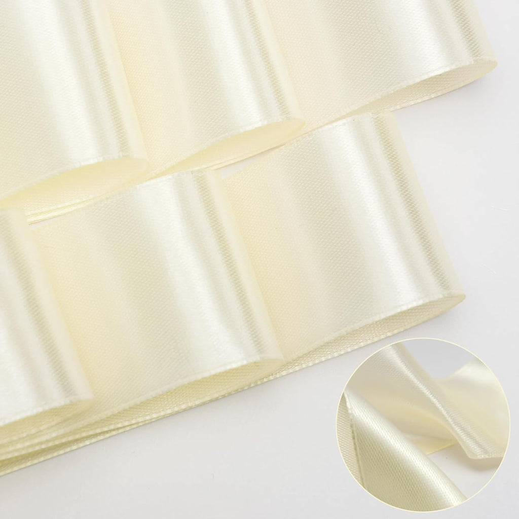 Skiennix Wedding Chair Decorations - 24 Pcs Satin Ribbon Bows in Elegant Ivory White