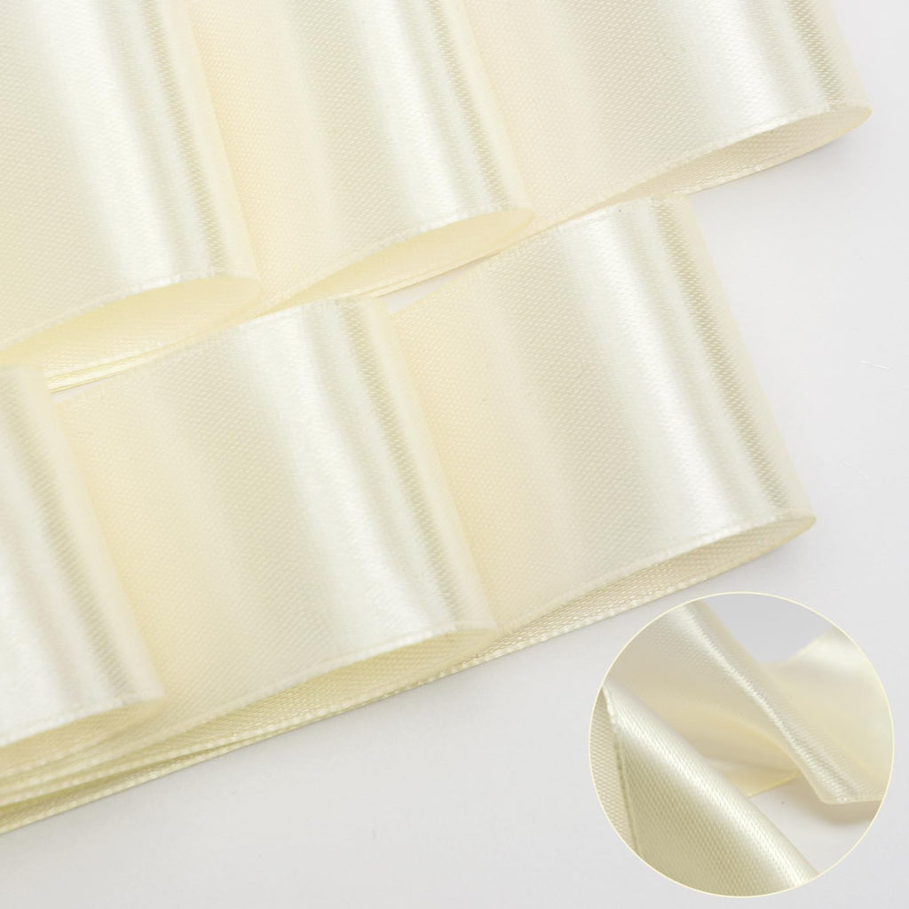 FAKILO 24 Pcs Wedding Bows Decorations Ribbon Satin Bows for Chairs, Wedding Chair Decorations-Ivory White
