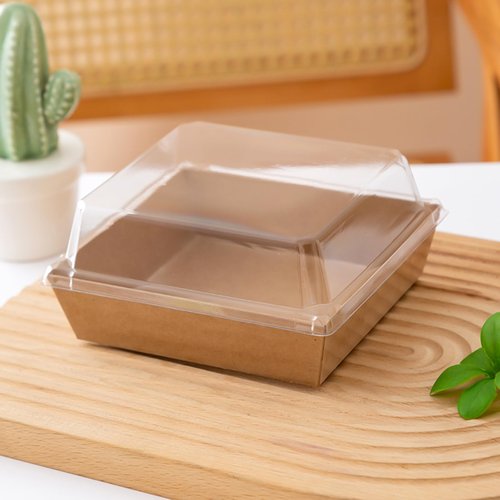 Zentriqlla 100 Pack Charcuterie Boxes with Clear Lids, Disposable Bakery Dessert Containers, Kraft Bakery Box with Twine & Stickers for Sandwich, Snacks, Cakes, Weddings, Strawberries, 5"x5"x2.6"