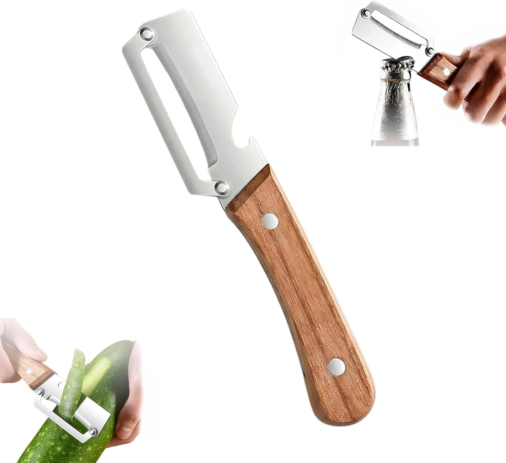 Skiennix Multifunctional Vegetable Peeler - 2-In-1 Stainless Steel Kitchen Tool with Bottle Opener | Ideal for Fruits & Veggies