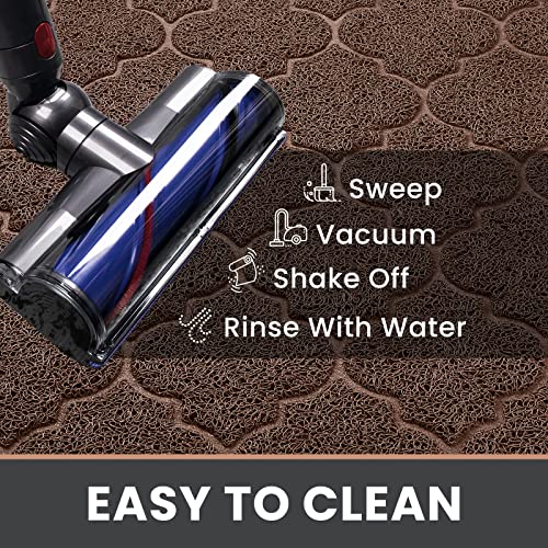 LuxStep Low-Profile Non-Slip Door Mat 17" x 30" - Durable Dirt Trap