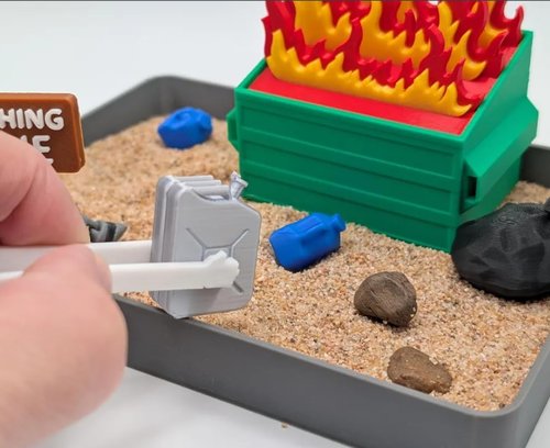 Dumpster Fire Zen Garden - Relaxing Miniature Landscape for Stress Relief | Perfect Desk Decor