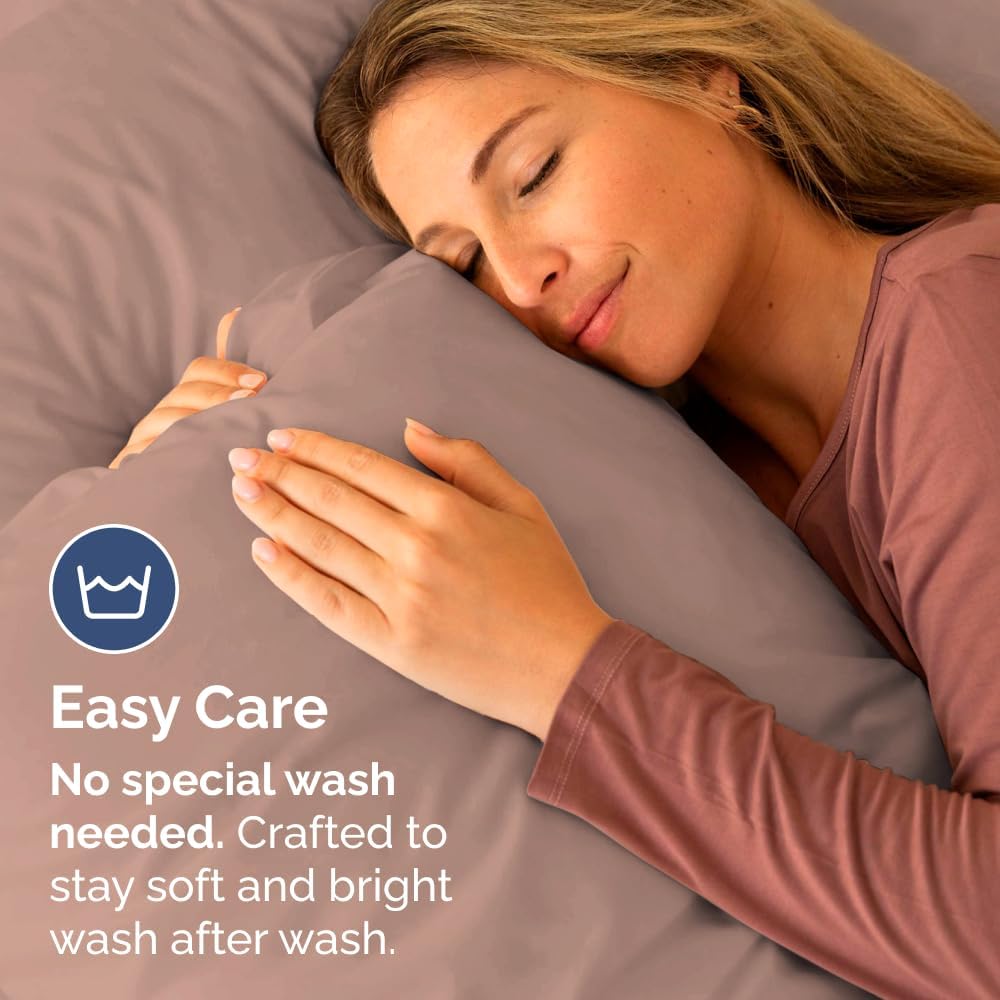 Skiennix Standard Pillow Cases Set of 4 | Ultra Soft Hotel Quality Covers - Machine Washable Mauve