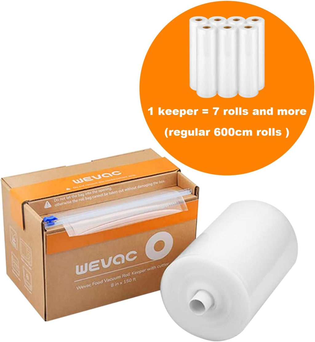 Wevac Food Vacuum Seal Roll - 8” x 150’ BPA-Free Bags with Cutter for Meal Prep & Storage