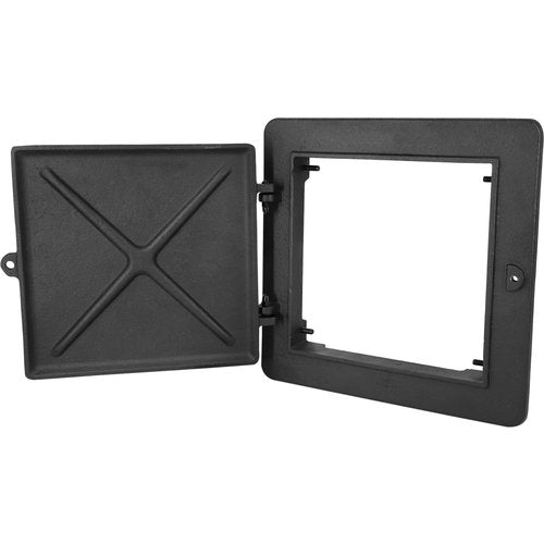 Criditpid Fireplace Cast Iron Chimney Clean Out Door, Prepared with Flanged Frame, 8 by 8 Inch, Black