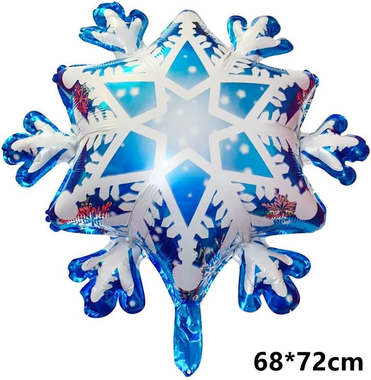 Snow Queen 132PCS Metal Balloons - Double Layer Snowflake Garland Kit for Winter Wonderland Parties