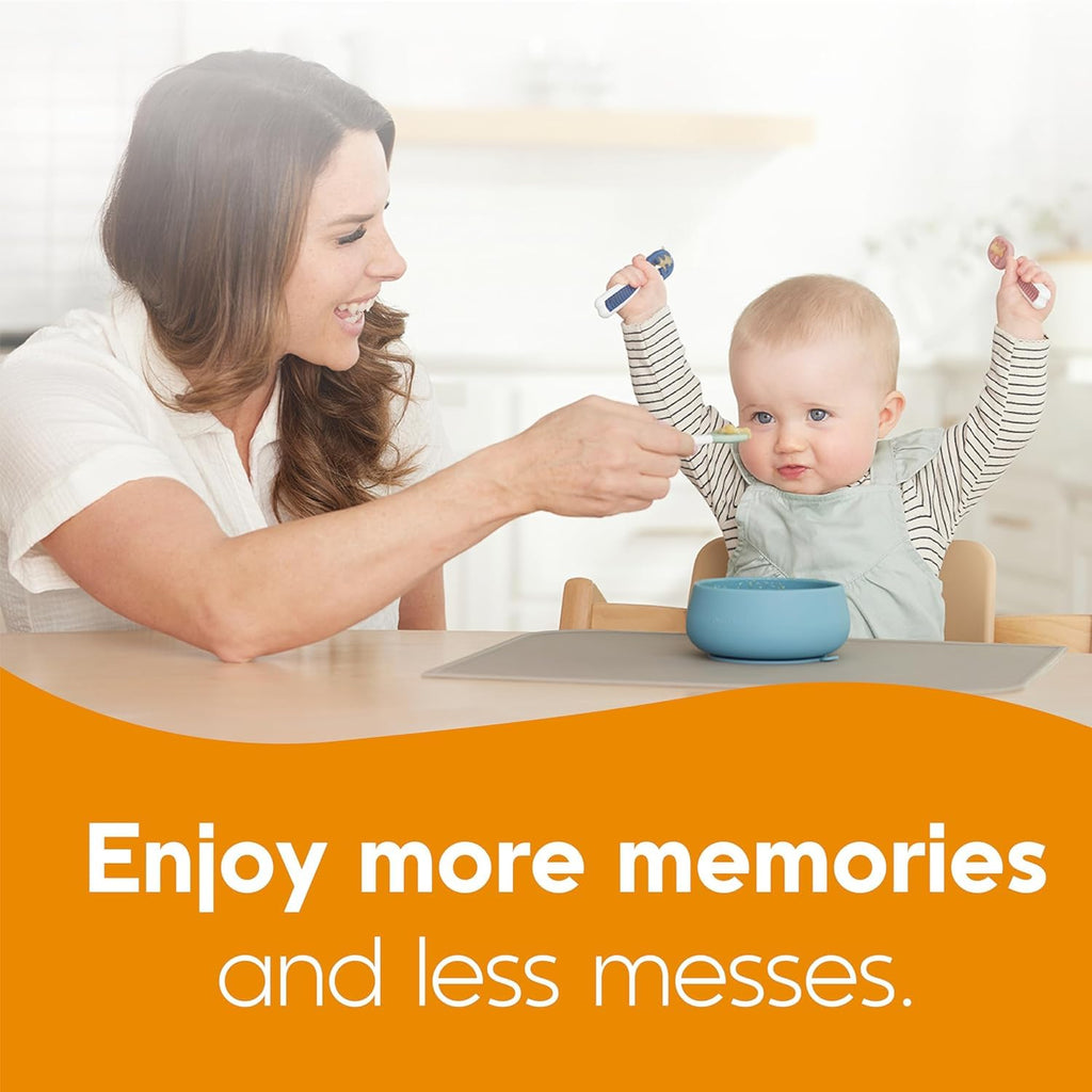 NumNum Baby Spoons Set - Bundle of 2 with Baby Straw Training Cup | Perfect for Mealtime