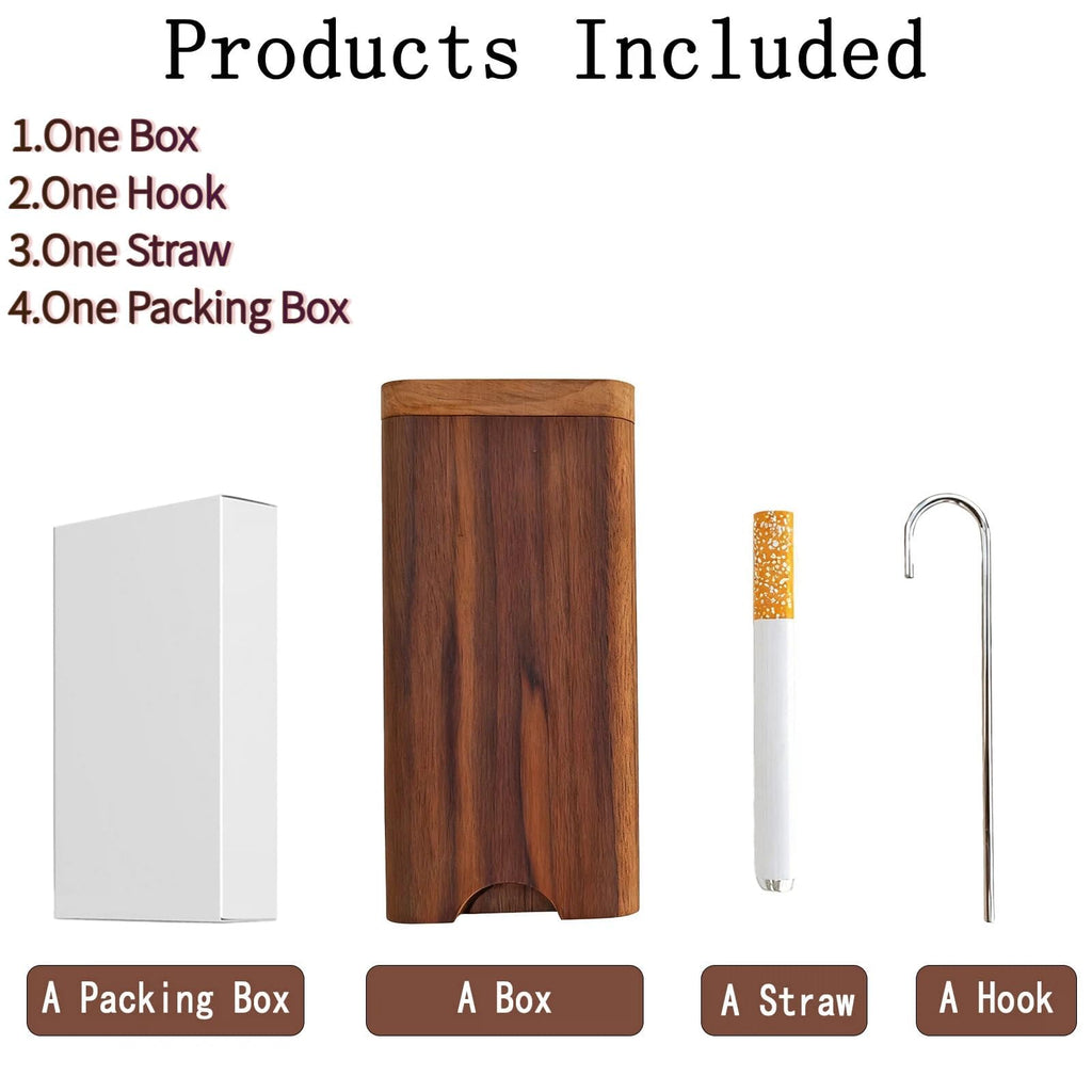 MXZFFF One Hitter Box,Handmade Wooden Storage Box,Portable Storage Box,Natural Decorative Box with Lid, For DIY Handmade Art Decorations,Souvenir,Gift (Walnut)