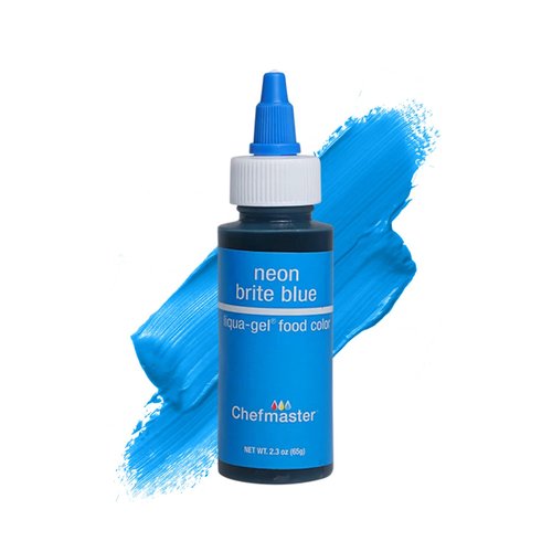 Chefmaster Neon Blue Liqua-Gel® Food Coloring - Vibrant Professional-Grade Dye for Icing & Fondant | 2.3 oz