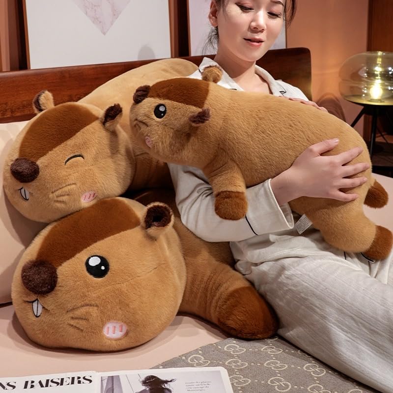30 Inch Groundhog Plush Pillow - Soft Detachable Long Body Stuffed Animal for Kids & Adults
