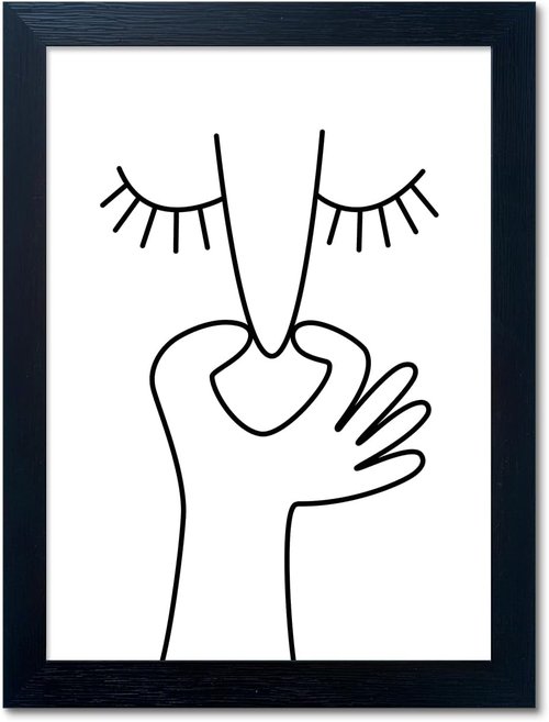 Framed Black and White Bathroom Wall Art | Funny Toilet Humor Canvas Print Decor