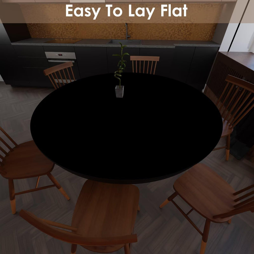 Zinkooat Round Table Mats - Can Be Used On Both Sides Waterproof and Easy to Clean Good Flatness Used for Dining Table(Black+Gray Dia.54Inch)