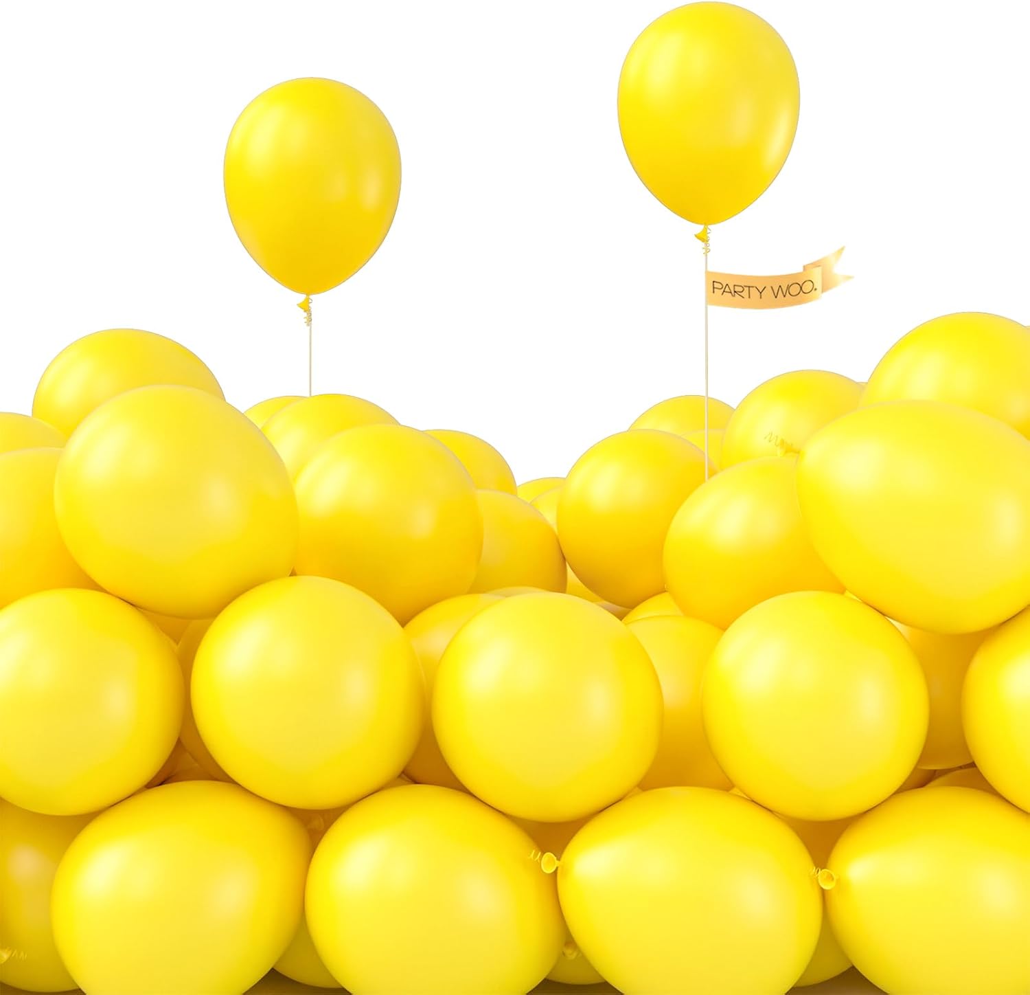 PartyWoo Yellow Balloons - 100pcs 5-Inch Matte Latex Balloons for Baby Showers & Celebrations