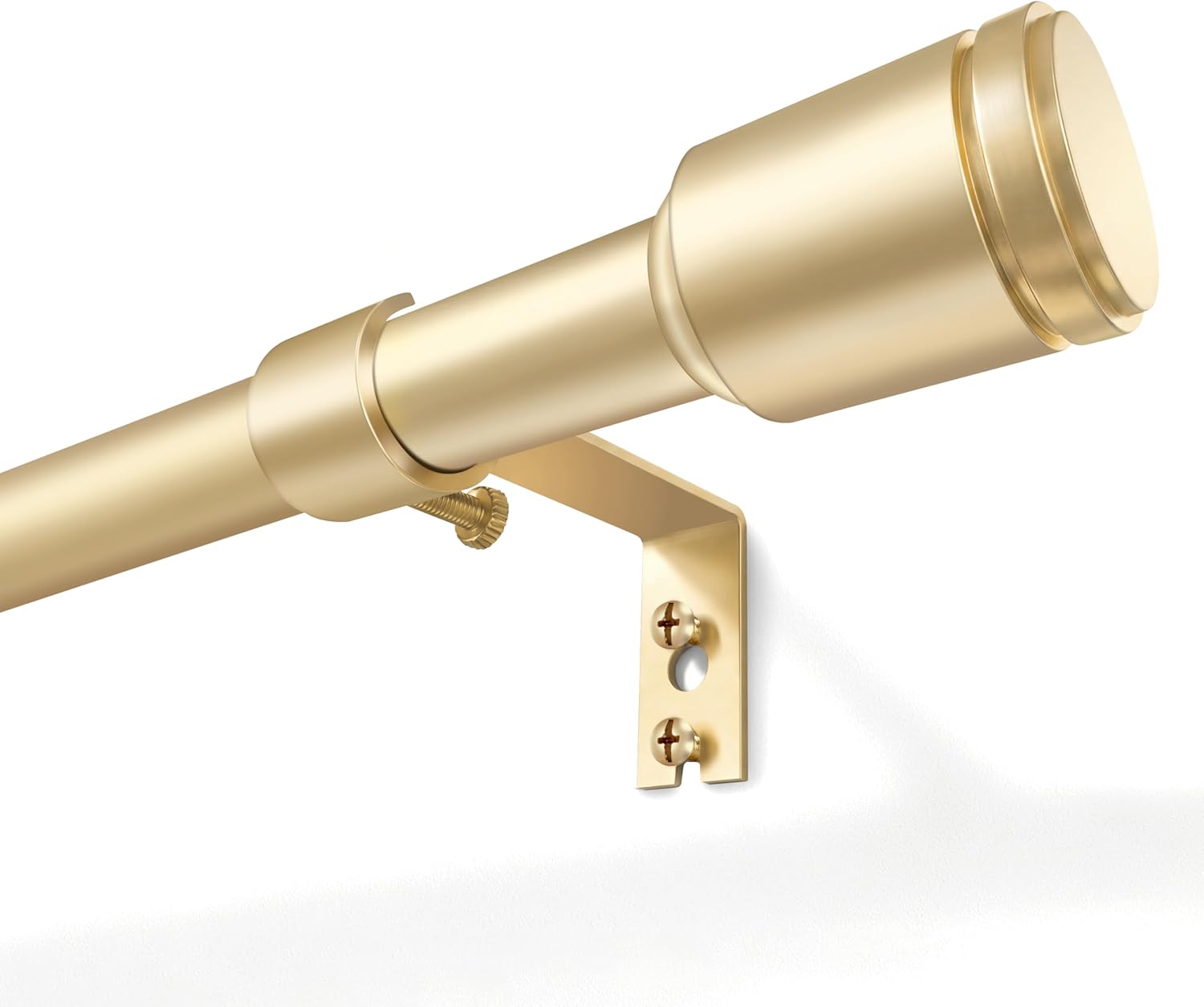 Skiennix Adjustable Curtain Rods - 30-120 Inch, Gold Finish for 30-114 Inch Windows | Includes Brackets