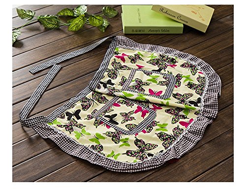Plus Size Green Butterfly Apron for Women with Pockets
