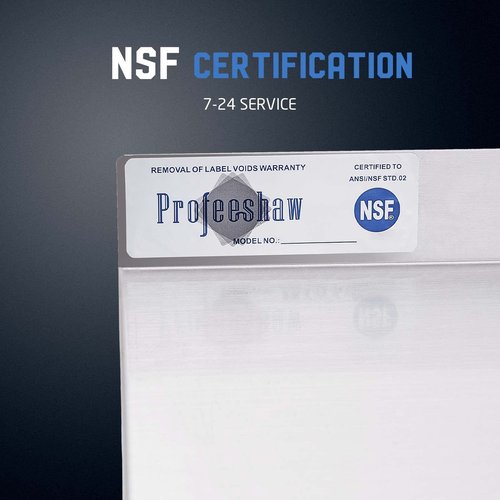 Profeeshaw NSF Stainless Steel Shelf 14” x 24”, 250 lb Commercial Shelves Wall Mounted Metal Shelving with Backsplash and 2 Brackets for Restaurant, Bar, Utility Room, Kitchen and Garage