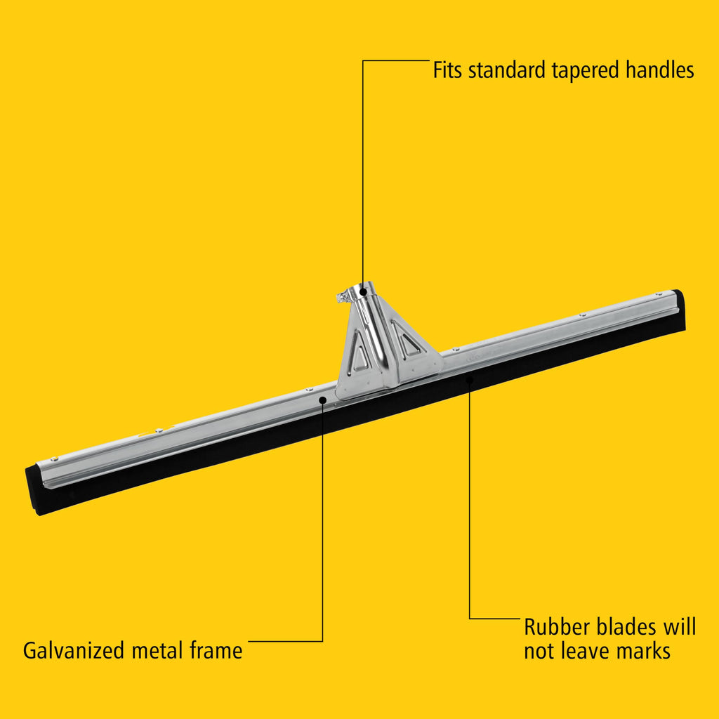 Rubbermaid Commercial Products Heavy-Duty Floor Dual Squeegee Black for Warehouses/Concrete/Car Garage/Basement Floor