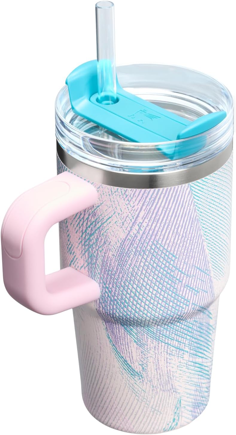 STANLEY Quencher H2.0 Tumbler - 20 oz Insulated Stainless Steel with Handle & Straw | BPA-Free Sea Glass Plume