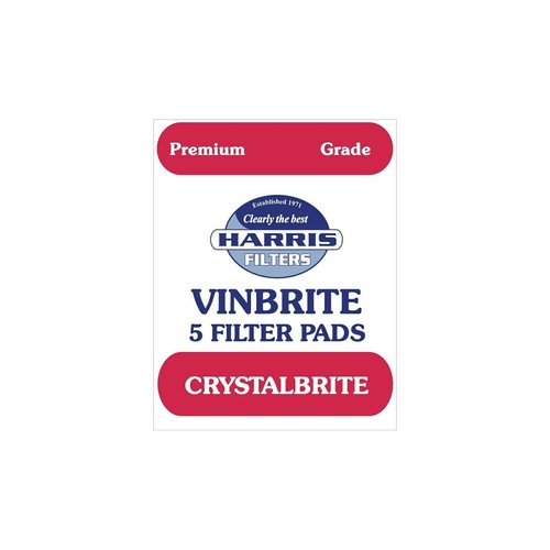 HARRIS 5x Harris Crystalbrite Filter Pads 5-pk Use with Harris Vinbrite MK3 Filter Kit