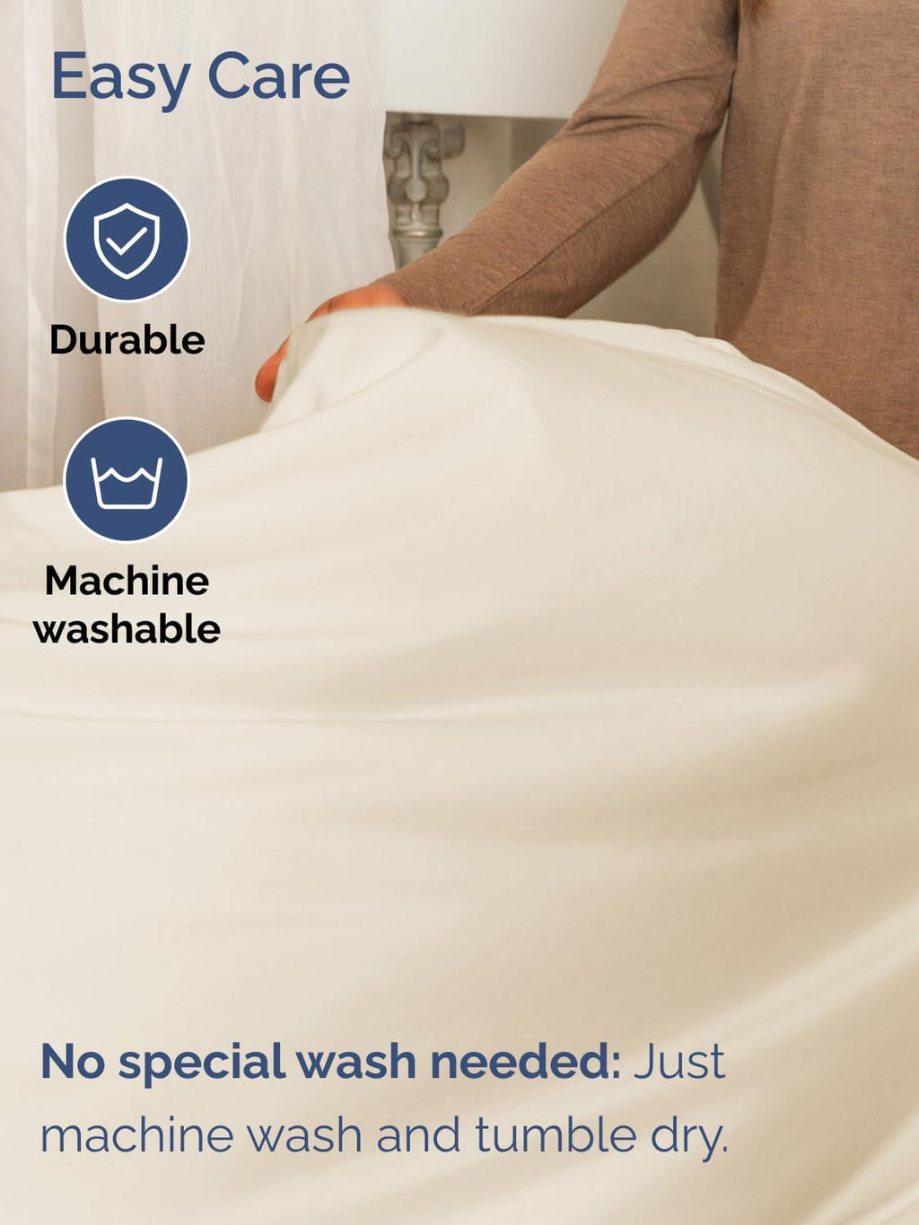 Skiennix Extra Deep Cal King Sheet Set - 6 Piece Breathable Cooling Bedding - Soft, Wrinkle-Free Off White
