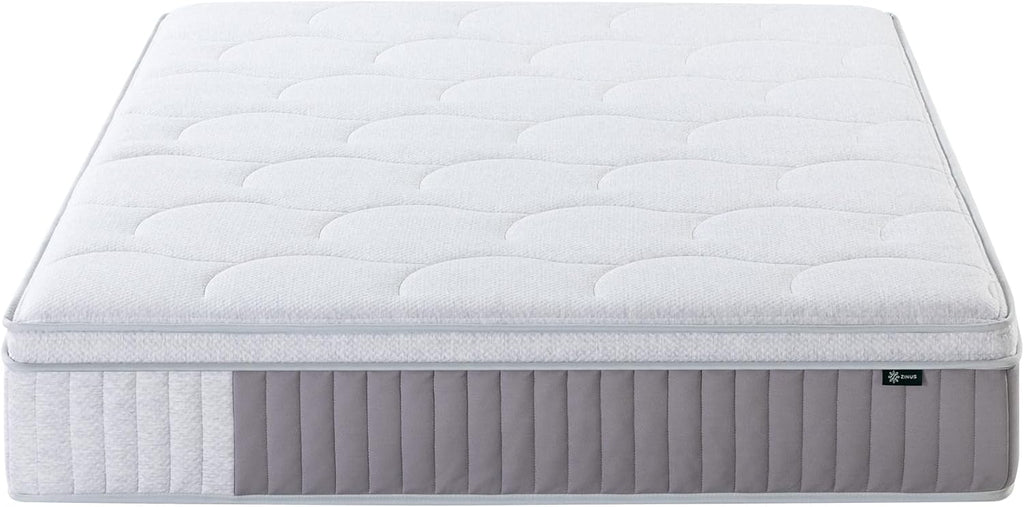 Zinus Cool Support 12 Inch Hybrid Mattress - Cooling Gel Memory Foam & Heavy Duty Coils | Queen Size