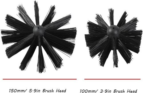 Chimney Cleaning Brushes by Chimney Sweep | 5.9in & 3.9in Brush Heads for Efficient Fireplace Maintenance