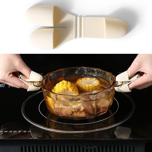 NentMent Pair Hot Plate Gripper Anti-Scalding Lightweight Silicone Hot Bowl Clip Holder Finger Sleeves Tips Finger Protector for Hot Bowls Instant Pot Microwave Oven Toaster Air Fryer Steam Oven