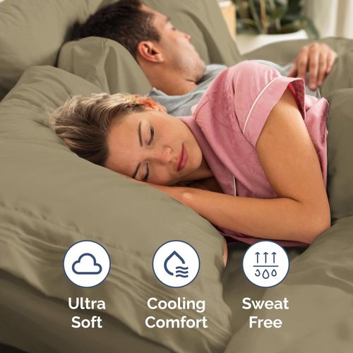 Full XL Bed Sheet Set by Hotel Luxury | Soft, Breathable & Cooling 4-Piece Bedding - Khaki