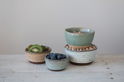Stoneware Bowls with Reactive Glaze Finish, Set of 4