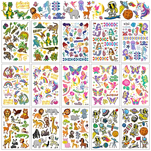 Zayvor Kids Temporary Tattoos - 250+ Waterproof Designs & Party Favors