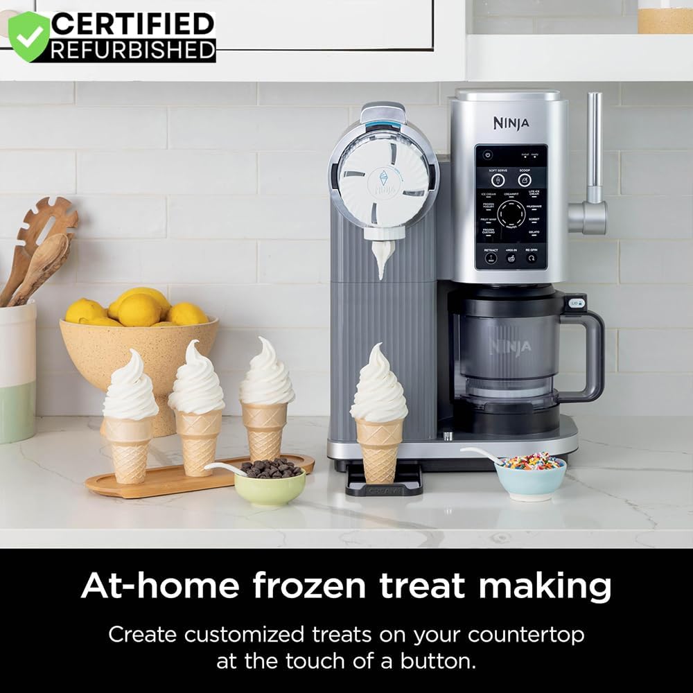 Ninja NC701 CREAMi Swirl 13-in-1 Soft Serve Ice Cream Machine - Renewed with 2-Year CPS Protection Pack