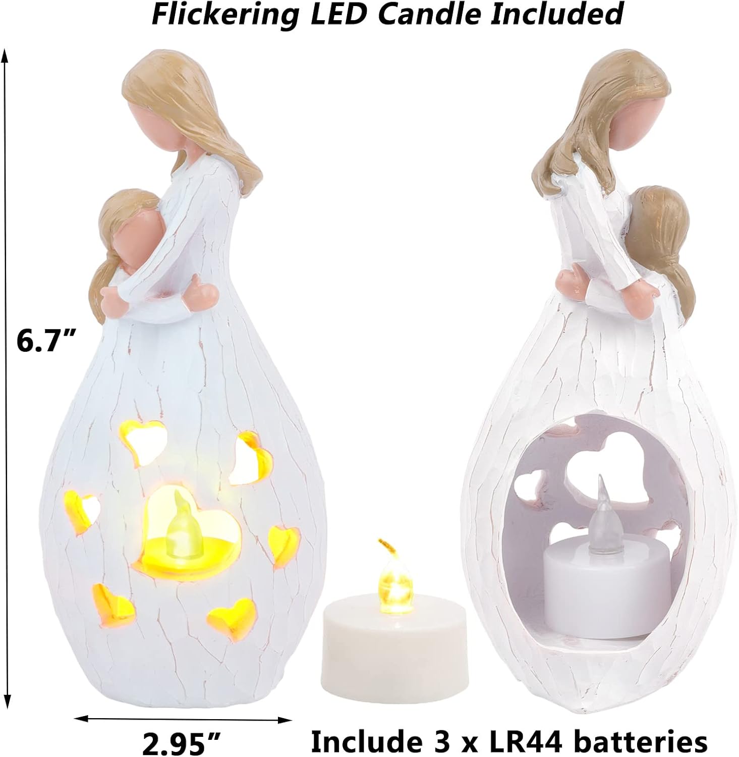 Skiennix Candle Holder Statue - Flickering LED Light for Mom | Perfect Birthday & Mother's Day Gift