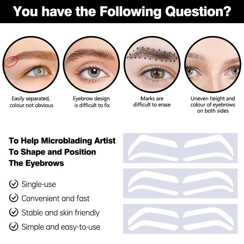 Disposable Eyebrow Stencil Tape Shaping Mapping Guides (12 Pairs)