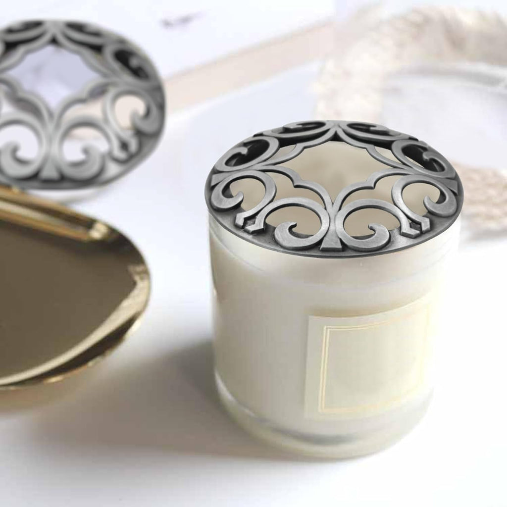 MrMrKura Candle Toppers - 2 Pcs Metal Covers for Even Burning | Perfect Gift for Women, Christmas Decor