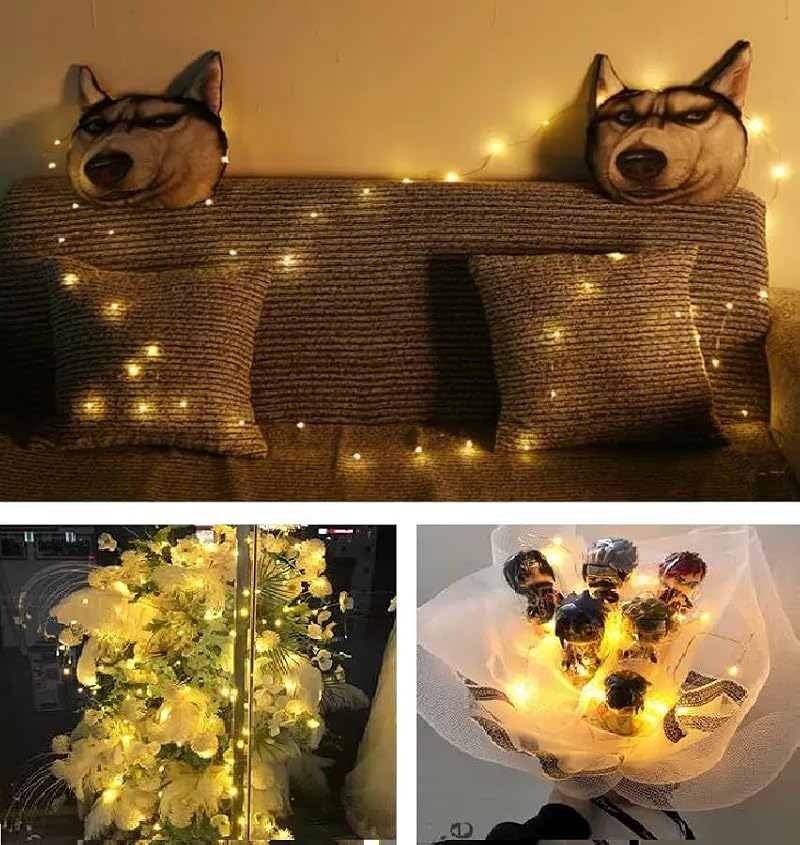 Dimmable 33Ft Waterproof Starry Fairy String Lights - Yellow, 100 LEDs